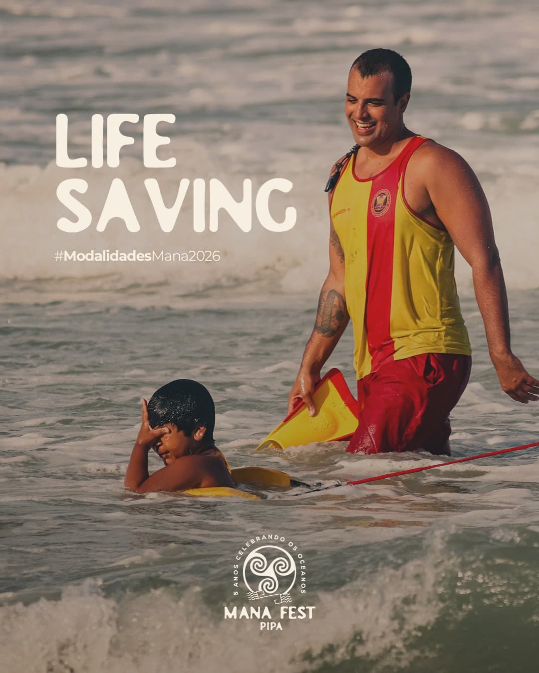 Flyer da modalidade life-saving