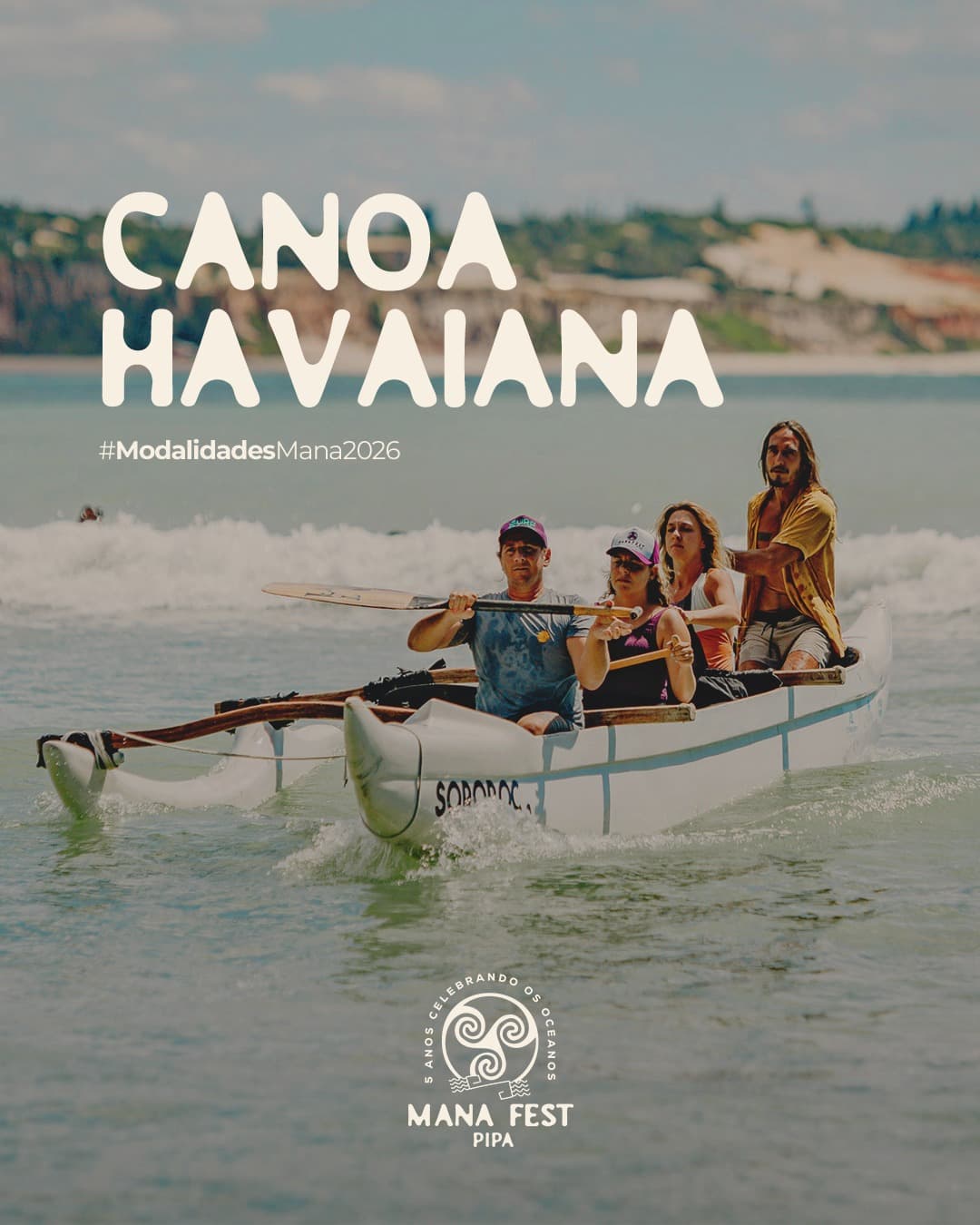 Flyer da modalidade canoa-havaiana